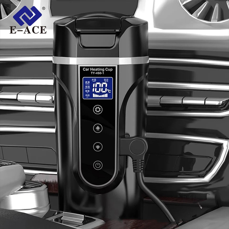 Smart Touch Car Heating Cup – Portable Electric Kettle 12V/24V