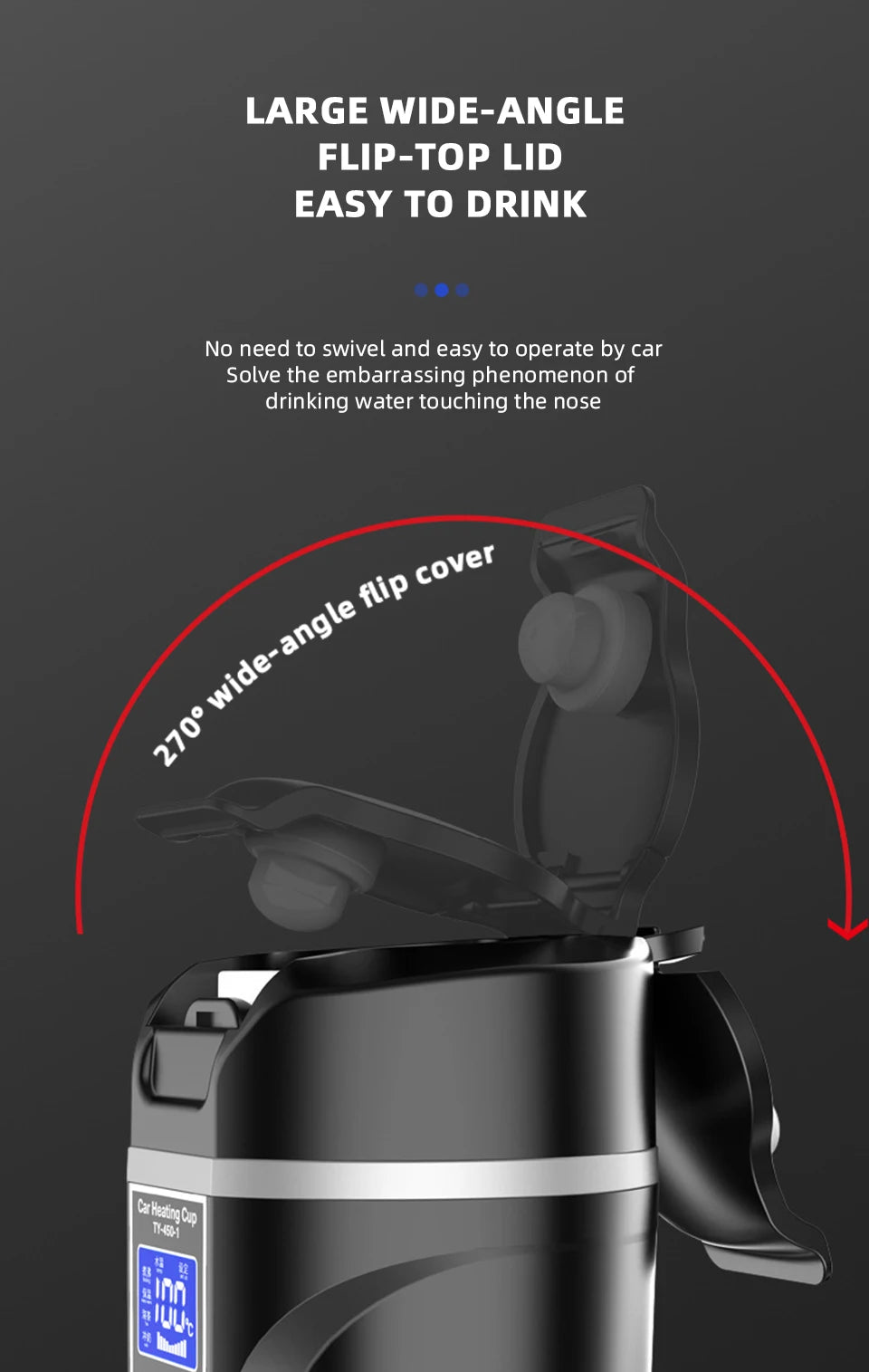 Smart Touch Car Heating Cup – Portable Electric Kettle 12V/24V