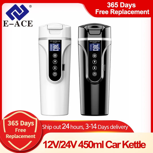 Smart Touch Car Heating Cup – Portable Electric Kettle 12V/24V